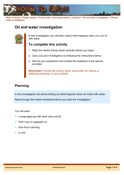 Oil and water investigation