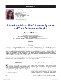 Printed Multi-Band MIMO Antenna Systems and Their Performance