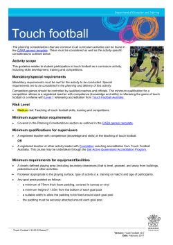 Touch Football - Education Queensland