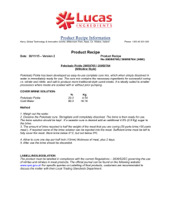 Product Recipe Information