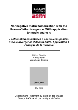 Nonnegative matrix factorization with the Itakura