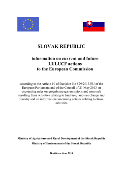 Information on LULUCF actions according to the Decision No 529