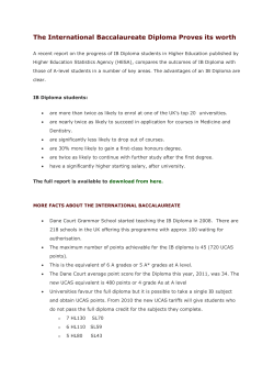 The International Baccalaureate Diploma Proves its worth