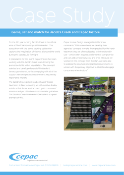 Game, set and match for Jacob`s Creek and Cepac Instore