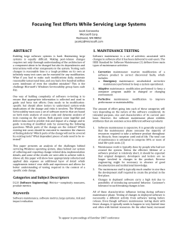 Focusing Test Efforts While Servicing Large Systems