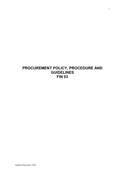 procurement policy, procedure and guidelines fin 03