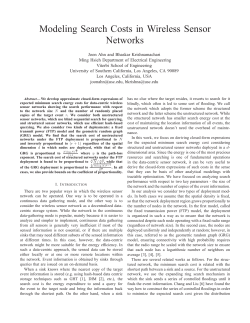Modeling Search Costs in Wireless Sensor Networks