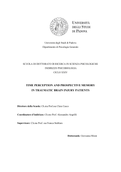 time perception and prospective memory in traumatic brain injury