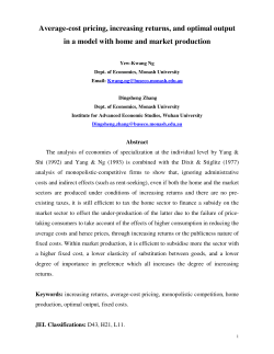 Average-cost pricing, increasing returns, and optimal output in a