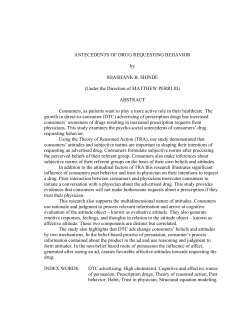 ANTECEDENTS OF DRUG REQUESTING BEHAVIOR by