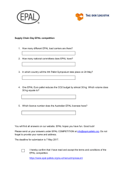 Supply Chain Day EPAL competition 1. How many different EPAL