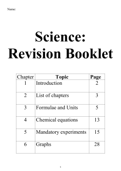 Science: Revision Booklet