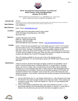 2016 Thunderbolt Round Robin Meet Information
