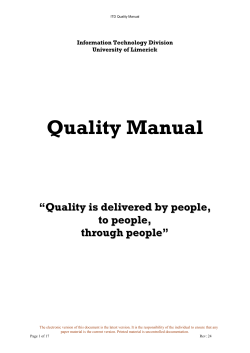 Quality Manual - University of Limerick