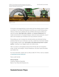 Back To Your Roots Soil Solutions: Harvest Fast Approaching