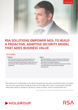 rsa solutions empower mol to build a proactive