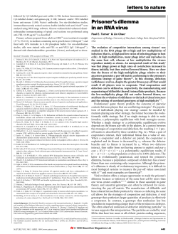 Prisoner`s dilemma in an RNA virus