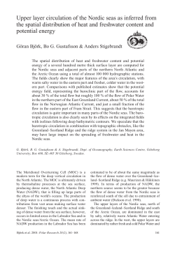 Upper layer circulation of the Nordic seas as inferred from the spatial