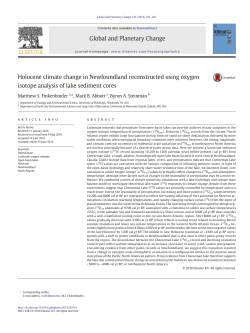 Holocene climate change in Newfoundland reconstructed using