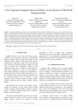 A New Approach to Supplier Selection Problem: An