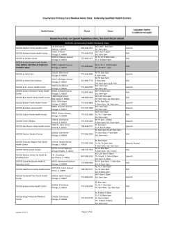 CountyCare Primary Care Medical Home Sites: Federally Qualified