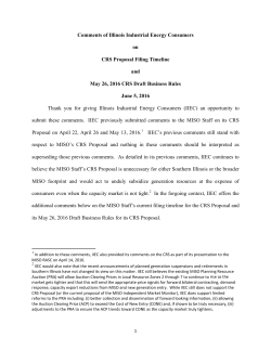 Comments of Illinois Industrial Energy Consumers on CRS Proposal