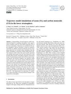 Trajectory model simulations of ozone (O3) and carbon monoxide