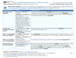 Blue Cross Blue Shield Solution 102, a Multi