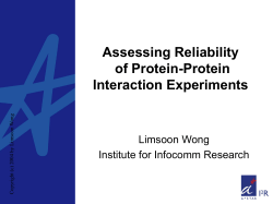 Assessing Reliability of Protein-Protein Interaction