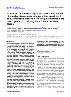 Evaluation of Montreal cognitive assessment for the differential