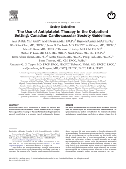 The Use of Antiplatelet Therapy in the Outpatient Setting: Canadian