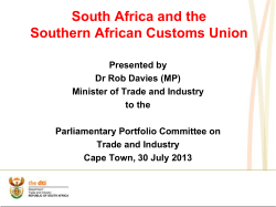 Emerging Policy Debates in SACU