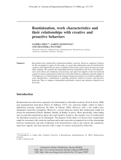 Routinization, work characteristics and their