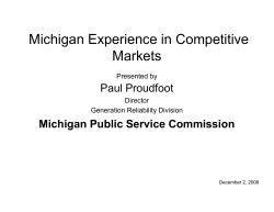 Michigan Experience in Competitive Michigan Experience in