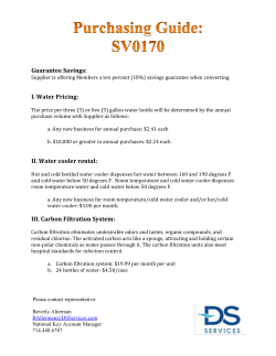Guarantee Savings: I. Water Pricing: II. Water cooler rental: III