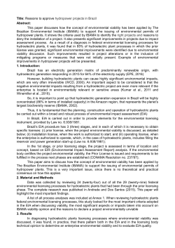 Hydroelectric plants environmental viability_