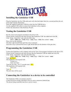Installing the Gatekicker USB Testing the