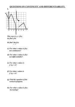 QUESTIONS ON CONTINUITY AND DIFFERENTIABILITY