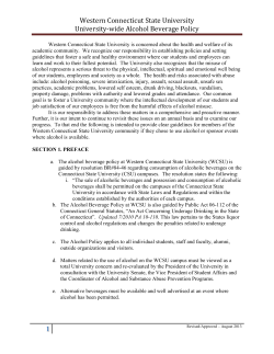 Alcohol Beverage Policy - Western Connecticut State University