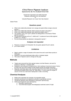 Clivia Flower Pigment Analyses