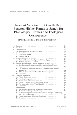 Inherent Variation in Growth Rate Between Higher Plants: A Search