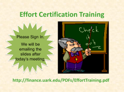 Effort Certification Training Presentation