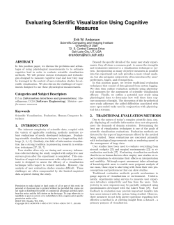 Evaluating Scientific Visualization Using Cognitive Measures