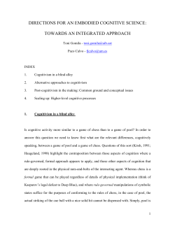 Directions for an embodied cognitive science