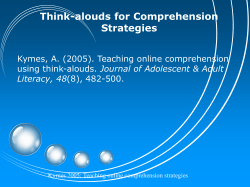 Think-alouds for Comprehension Strategies