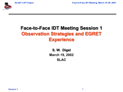 Face-to-Face IDT Meeting Session 1 Observation