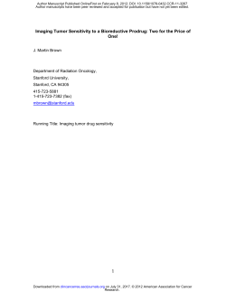 1 Imaging Tumor Sensitivity to a Bioreductive Prodrug: Two for the