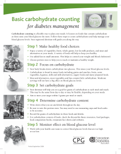 Basic carbohydrate counting