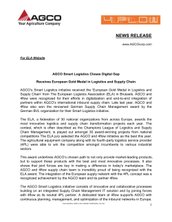 the full press release - European Logistics Association