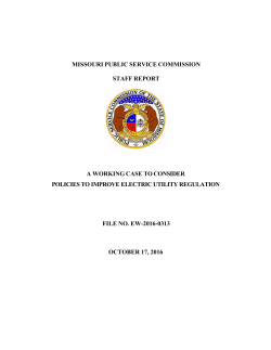 missouri public service commission staff report a working case to